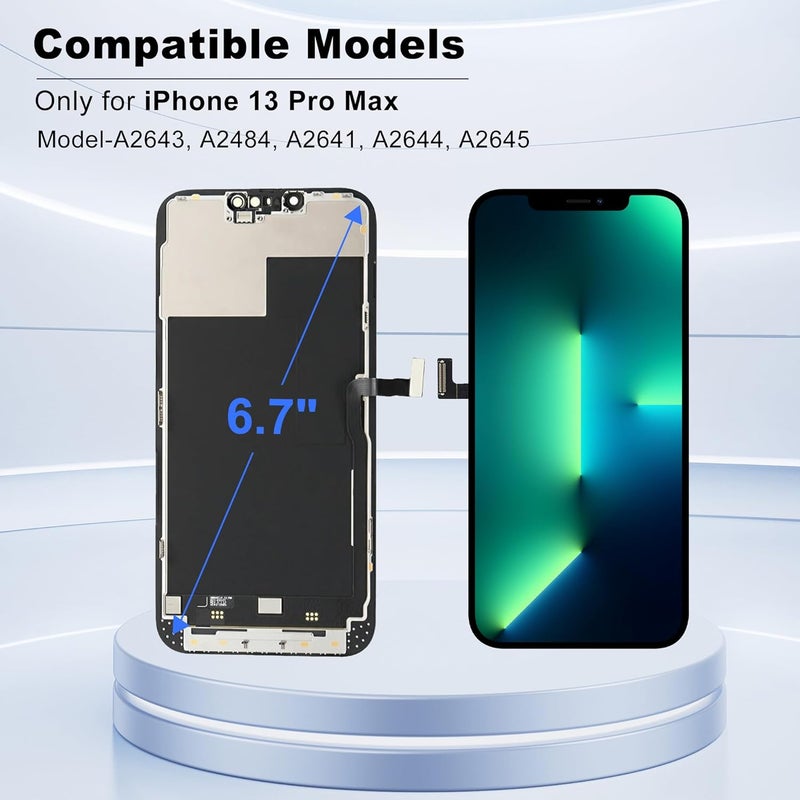 ZOETEC Screen Replacement for iPhone 13 Pro Max, [Support Face ID] LCD Full HD Retina Display 3D Touch Screen Digitizer Frame Assembly with Repair Tools Kit - Image 2